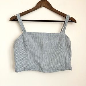 Abercrombie & Fitch Pinstripe Crop Top